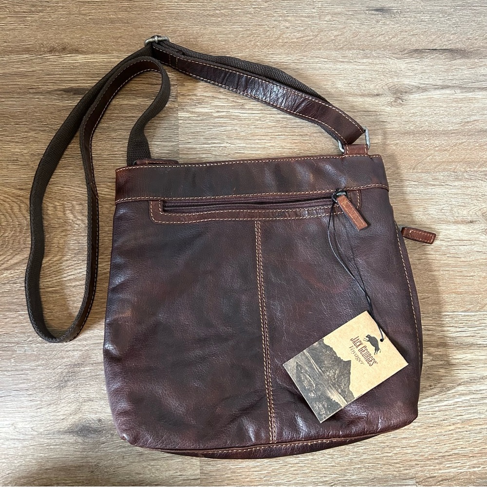 Jack Georges Voyager Messenger/Crossbody bag - Brown Leather